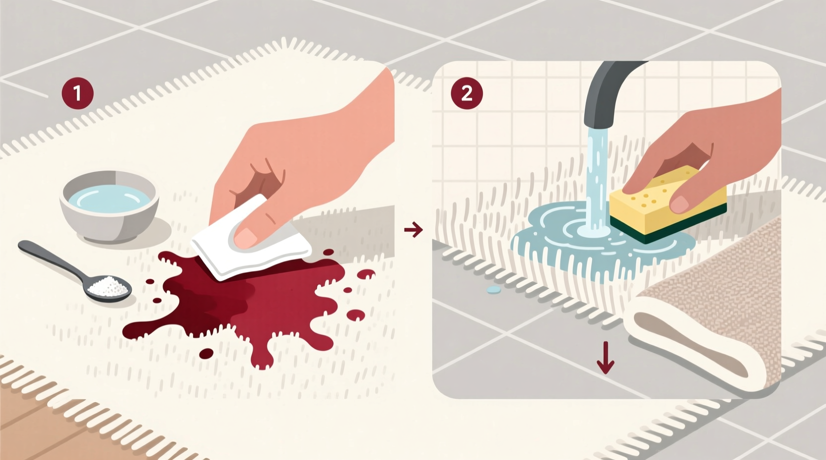 how to get red wine stains out of a white carpet
