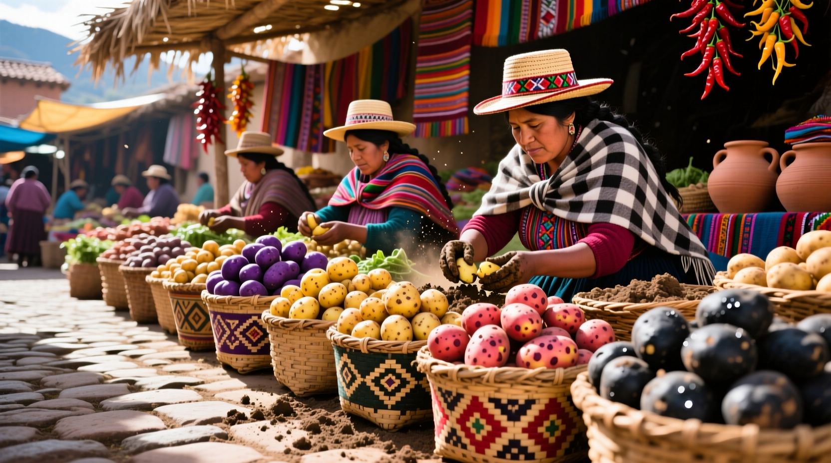 Traditional Andean potato varieties in Peru market