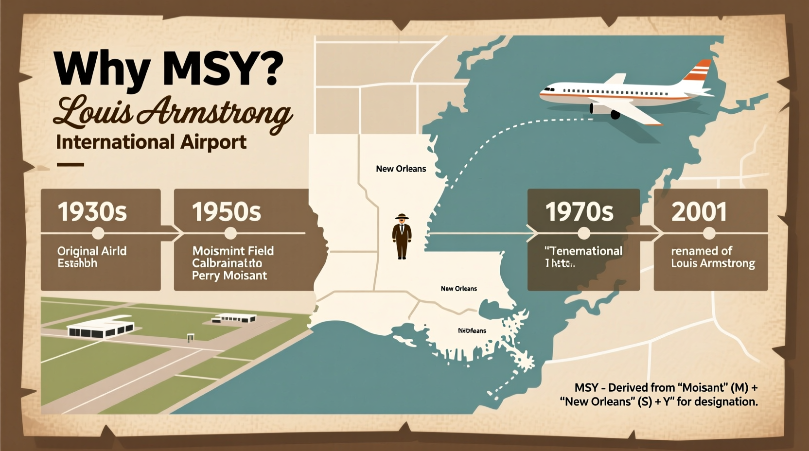 why is new orleans airport msy the codes history explained