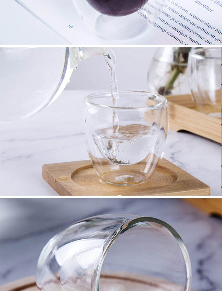 销售优秀耐热双壁80毫升彩色玻璃咖啡杯