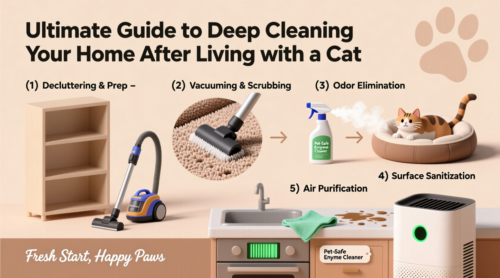 ultimate guide how to deep clean your home after living with a cat for a fresh pet friendly space