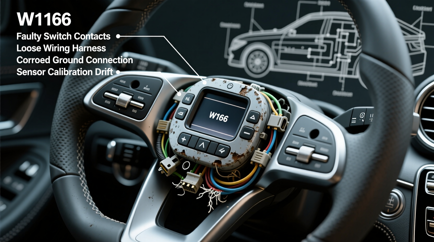 w166 steering wheel controls fail