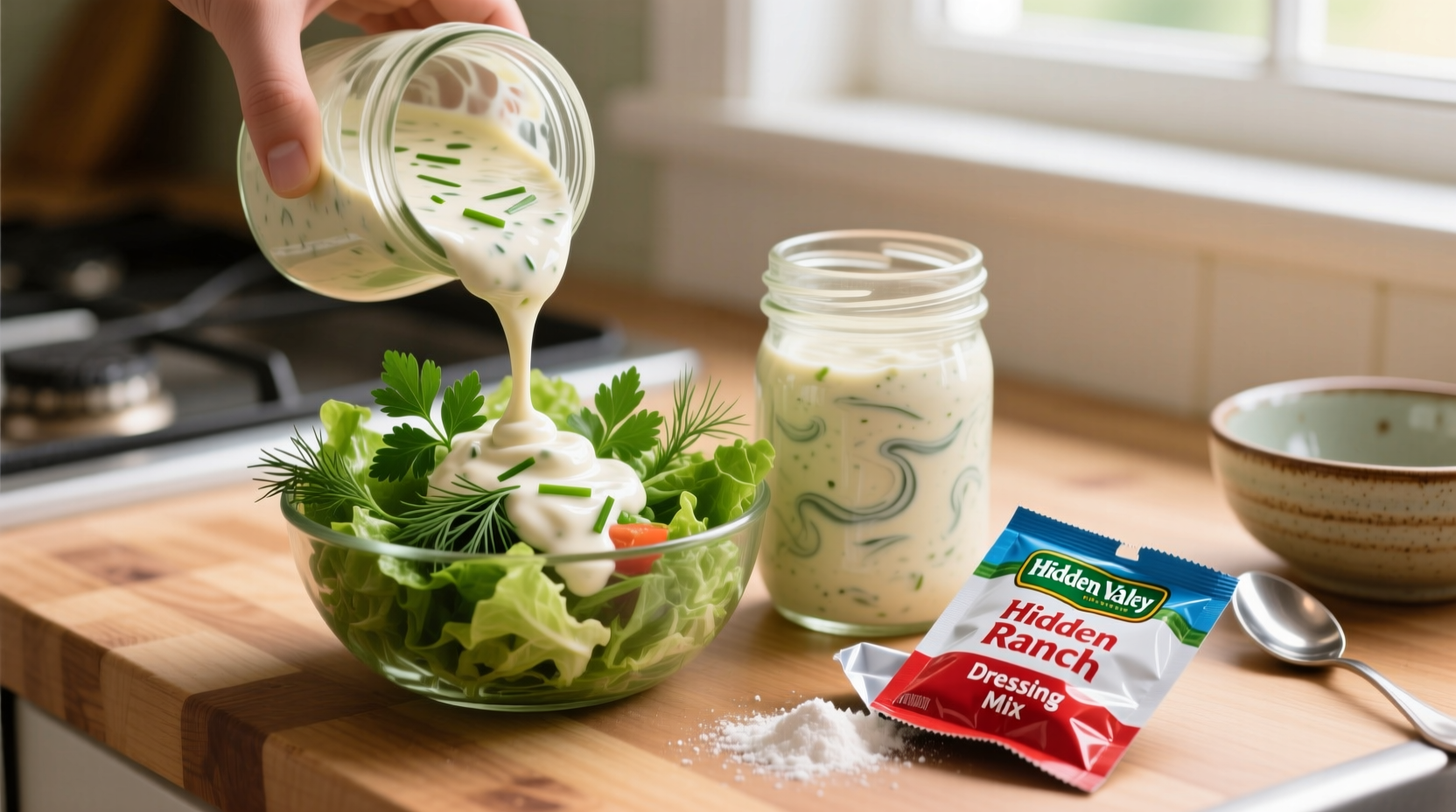 homemade ranch dressing with hidden valley packet