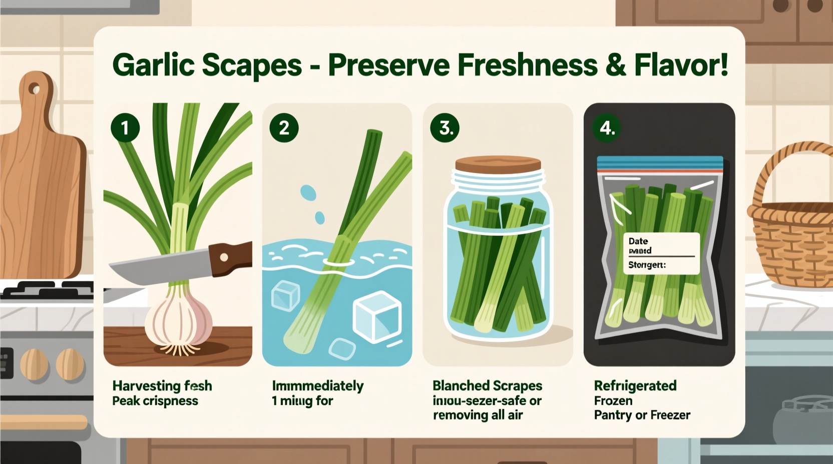 how to preserve garlic scapes