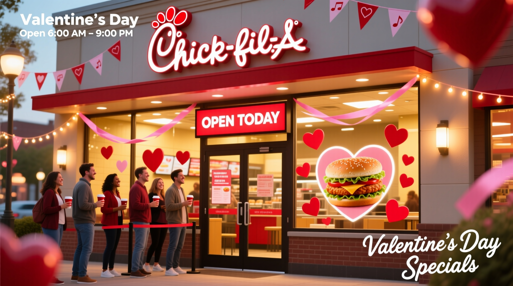 is chick fil a open on valentines day