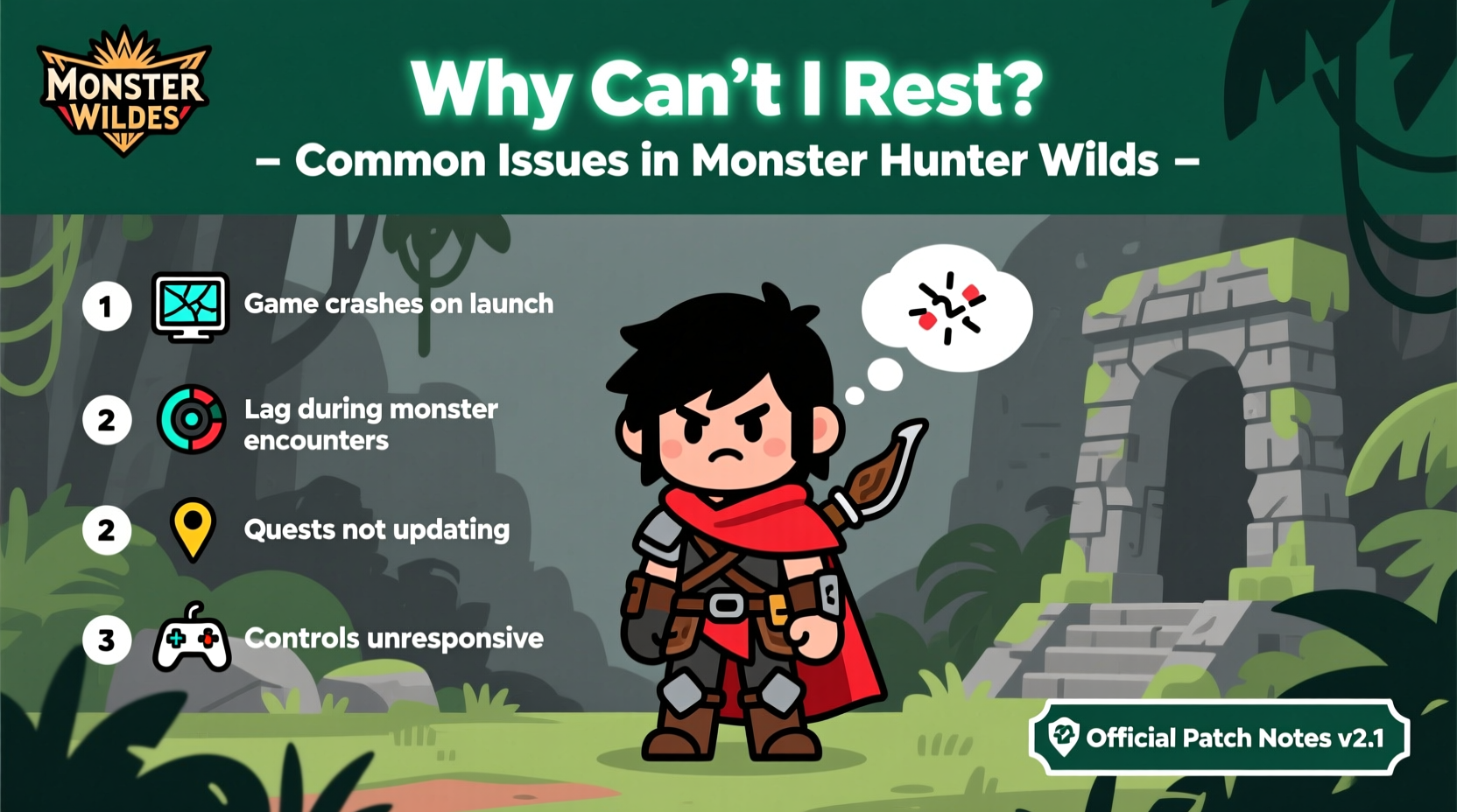 why cant i rest in monster hunter wilds common issues