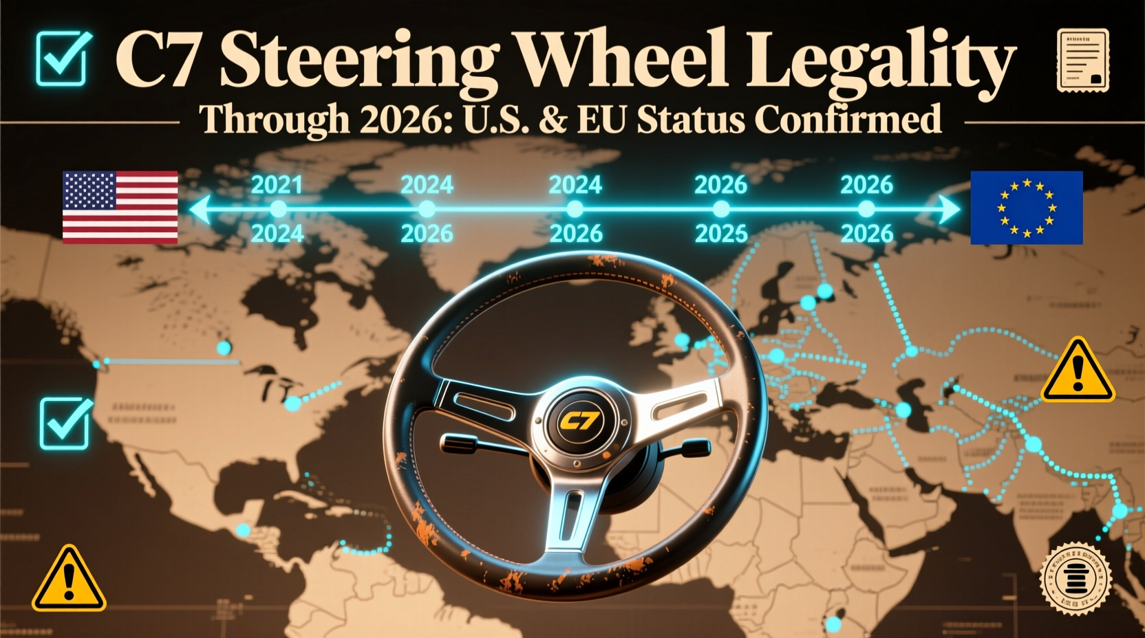 C7 Steering Wheel Legality Through 2026: U.S. & EU Status Confirmed