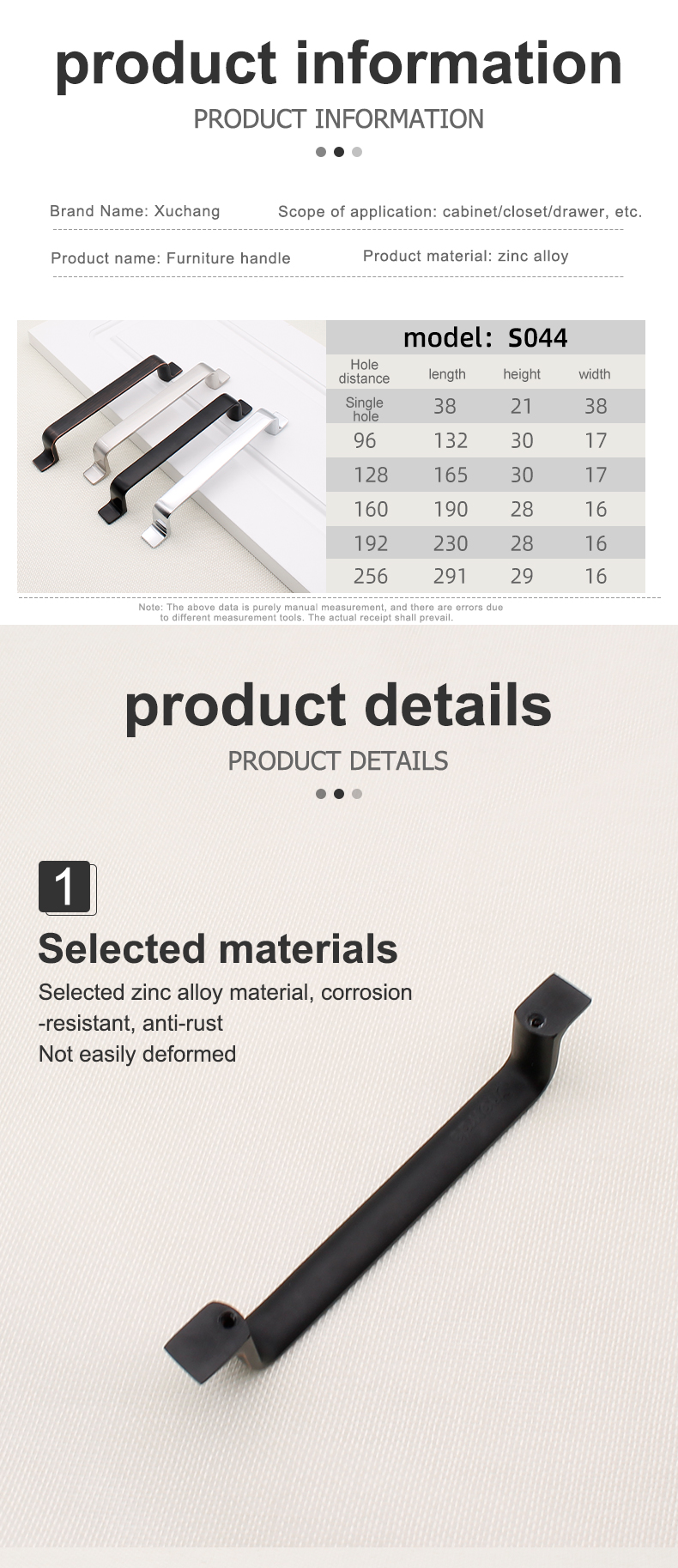 Nordic Decorative Cabinet Wardrobe Door Drawer Handle, Zinc Alloy U-Shape Matte Black Modern Furniture Small Handle & Knobs //