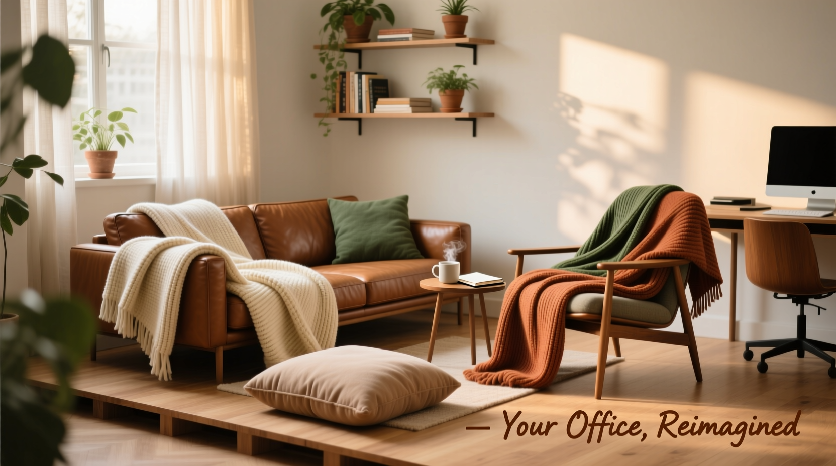 creative ways to use cozy blankets to transform your office into a comfortable retreat