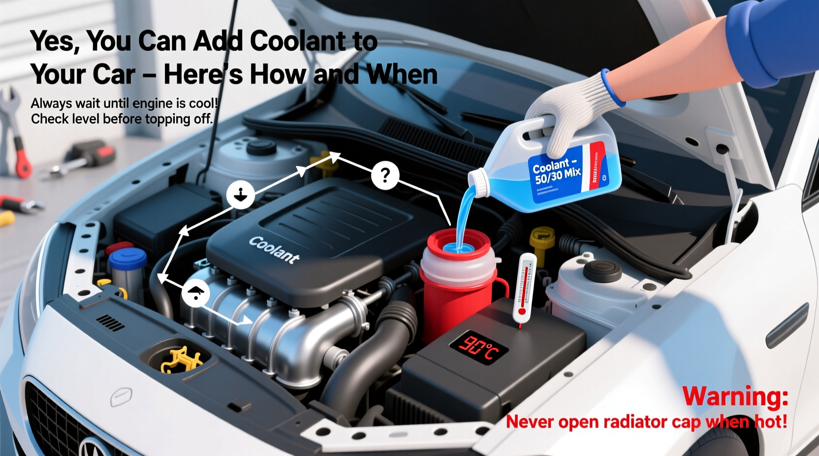 can i add coolant to my car