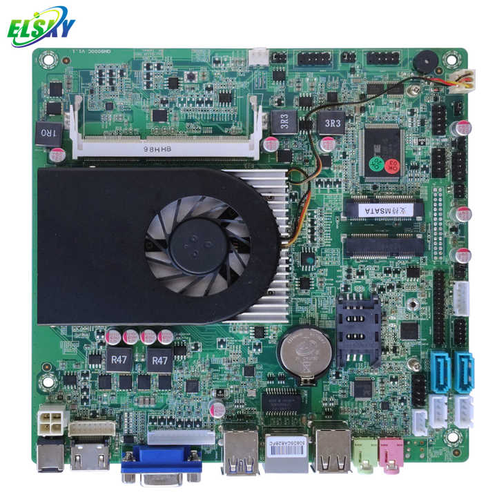 2025 ELSKY Embedded Motherboard with 4th Gen I3 CPU DDR3-8G Dual EDP MSATA  Mini-PCIE 1/2*RJ45 4K60Hz