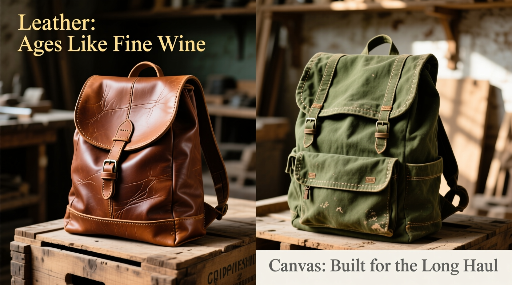 leather vs canvas backpack which one lasts longer and looks better with age