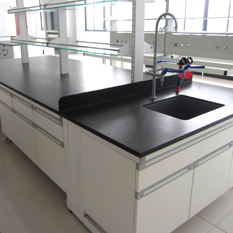 Polypropylene Laboratory Island Bench Stainless Steel Wood Lab Workstation Bench