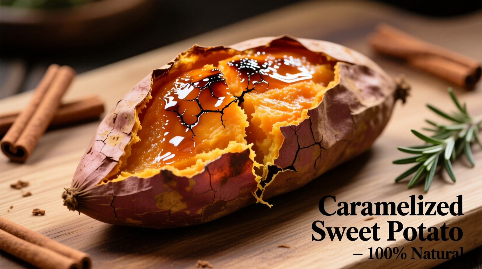 Perfectly baked sweet potatoes with caramelized exterior