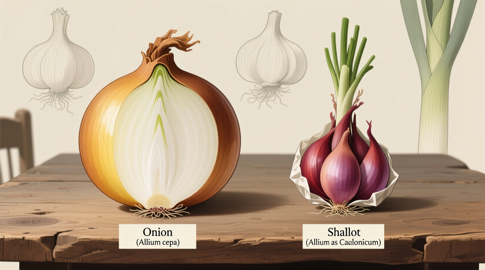 what is the difference between a onion and a shallot