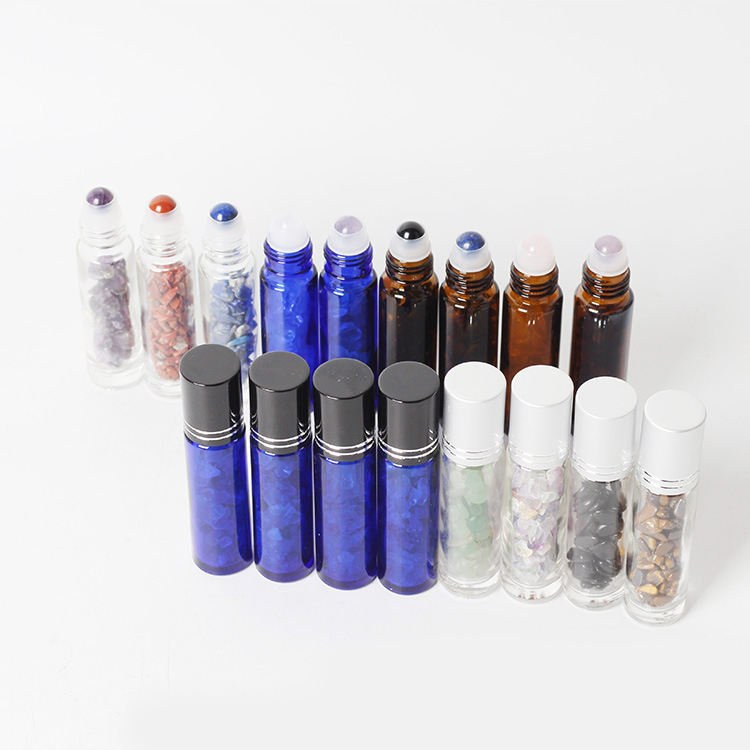 10毫升哑光透明玻璃上滚动香水瓶水晶宝石滚珠精油滚瓶 - buy perfume