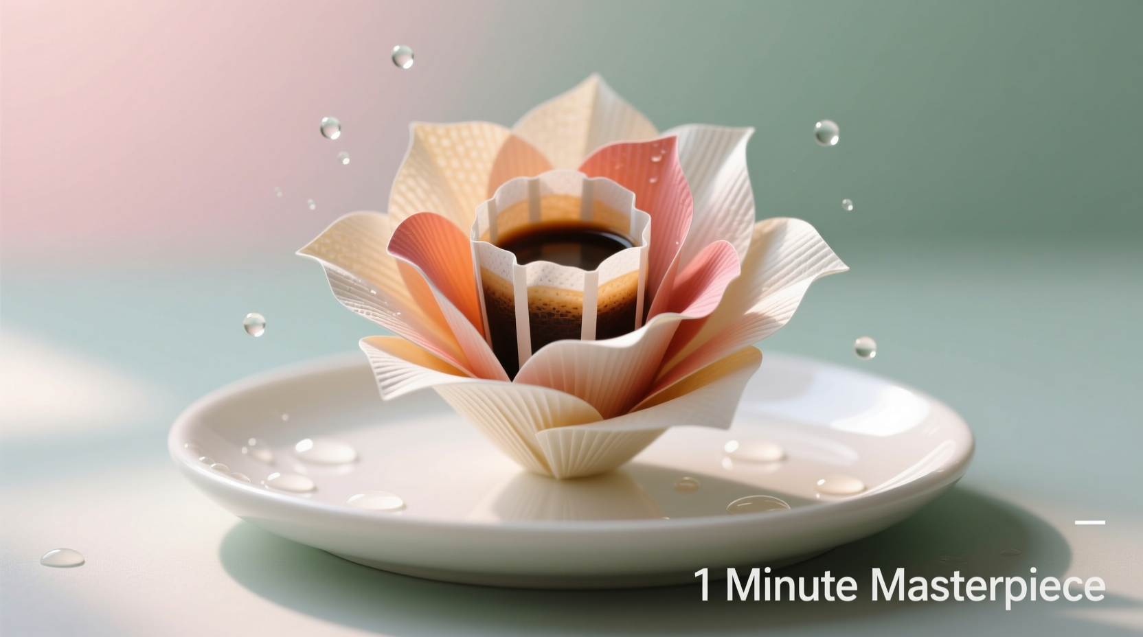 Coffee filter flower craft completed in under 1 minute using hydrophobic paper