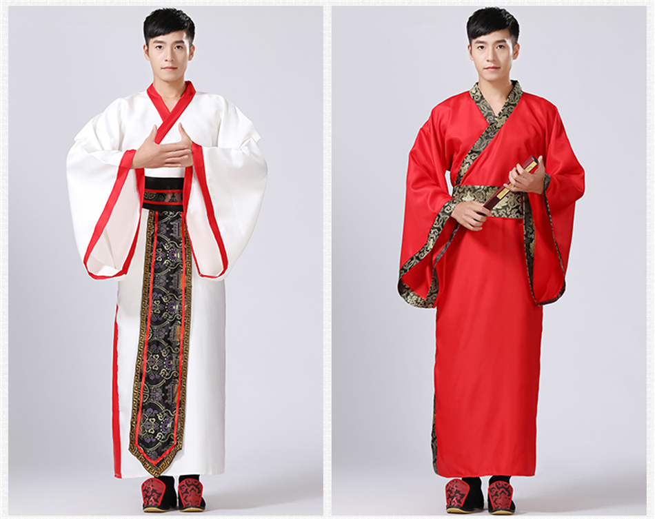 10色男士汉服中国传统服装古装节日服装舞台表演服装民间舞蹈服装