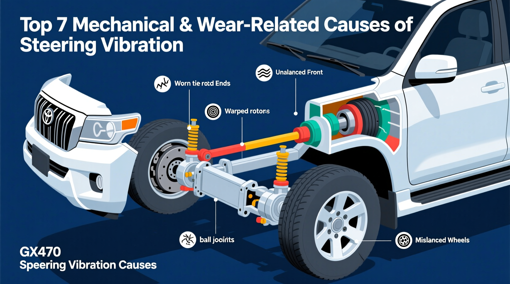 gx470 steering vibration cause