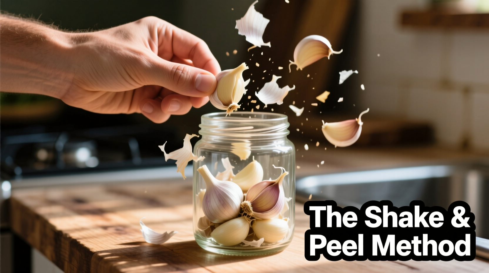 Knoblauch schälen mit Behältermethode