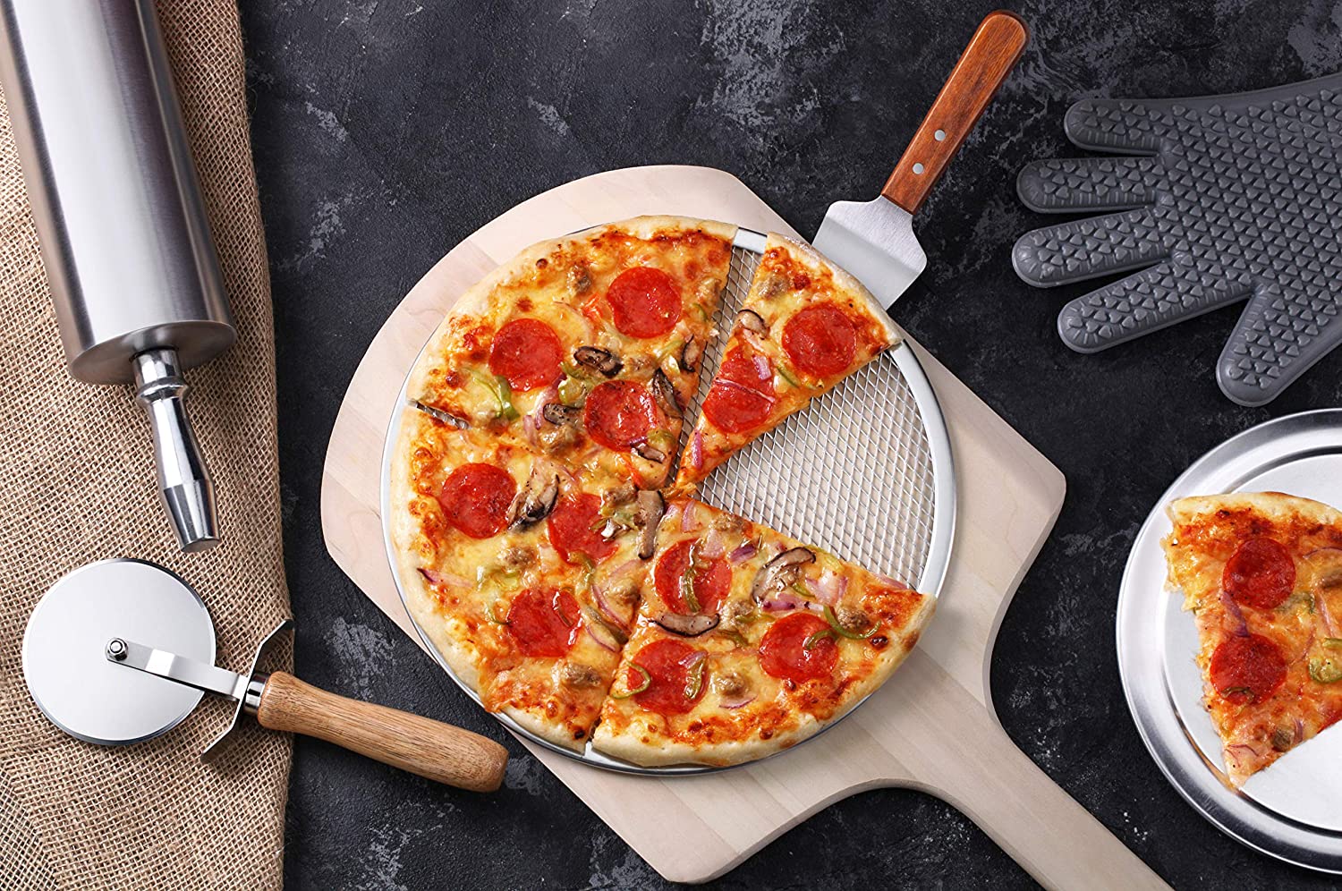 Oven CE Wire Mesh Baking Tray Round Aluminum Thicken 6-14 Inch
