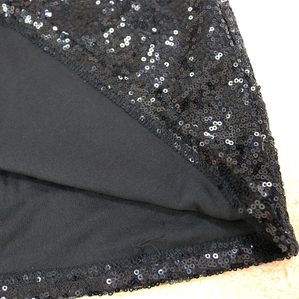 Fashion sequins nightclub party dress perspective gauze dress women Long Sleeve Bodycon Midi Skirt Sequin dresses