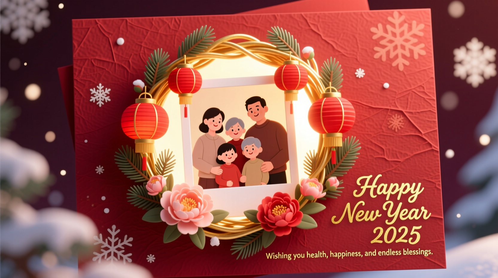 how to make happy new year card with photo