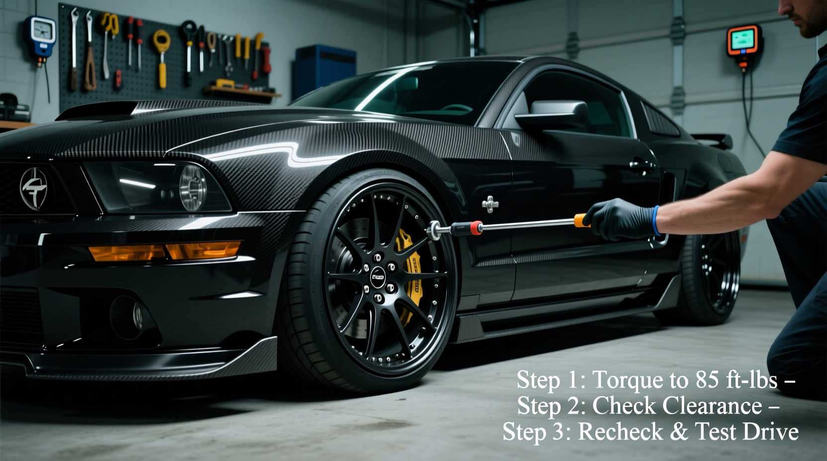 2003 mustang carbon wheel install