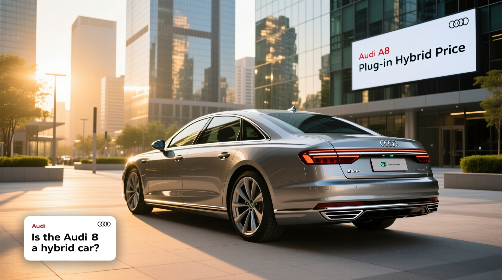 Audi A8 plug-in hybrid dashboard showing electric mode