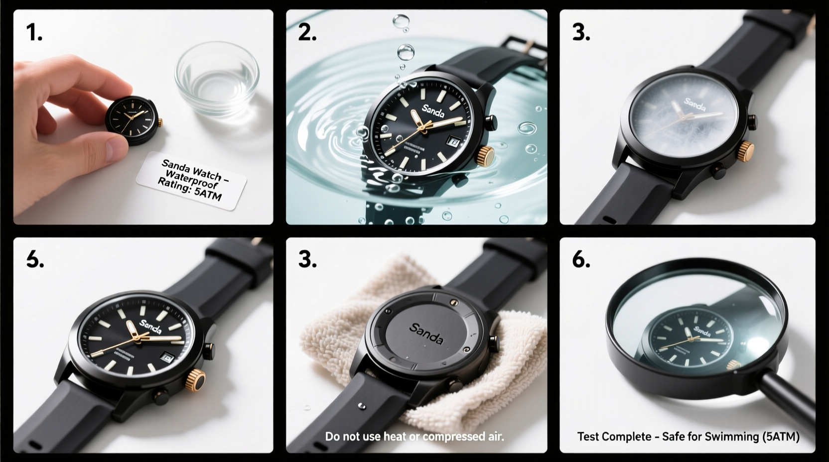 step by step guide to safely testing the waterproof rating of your sanda watch at home