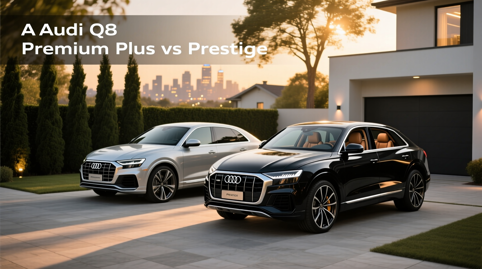 Side profile of Audi Q8 Prestige showing HD Matrix LED headlights