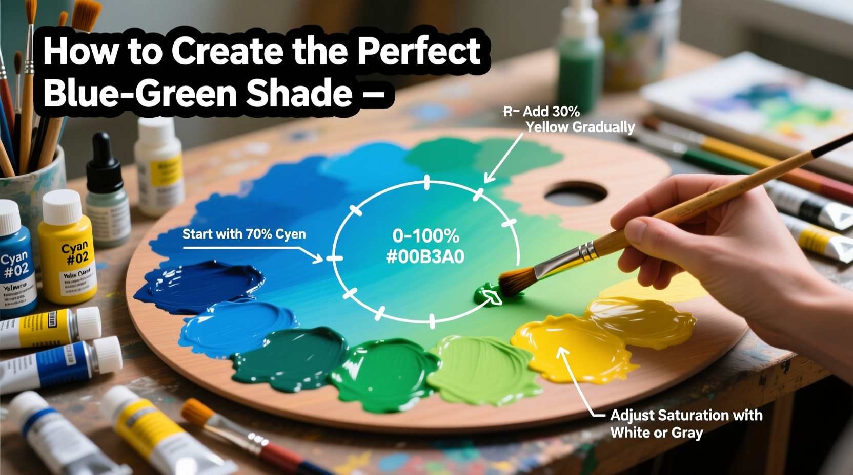 how to create the perfect blue green shade a step by step color mixing guide