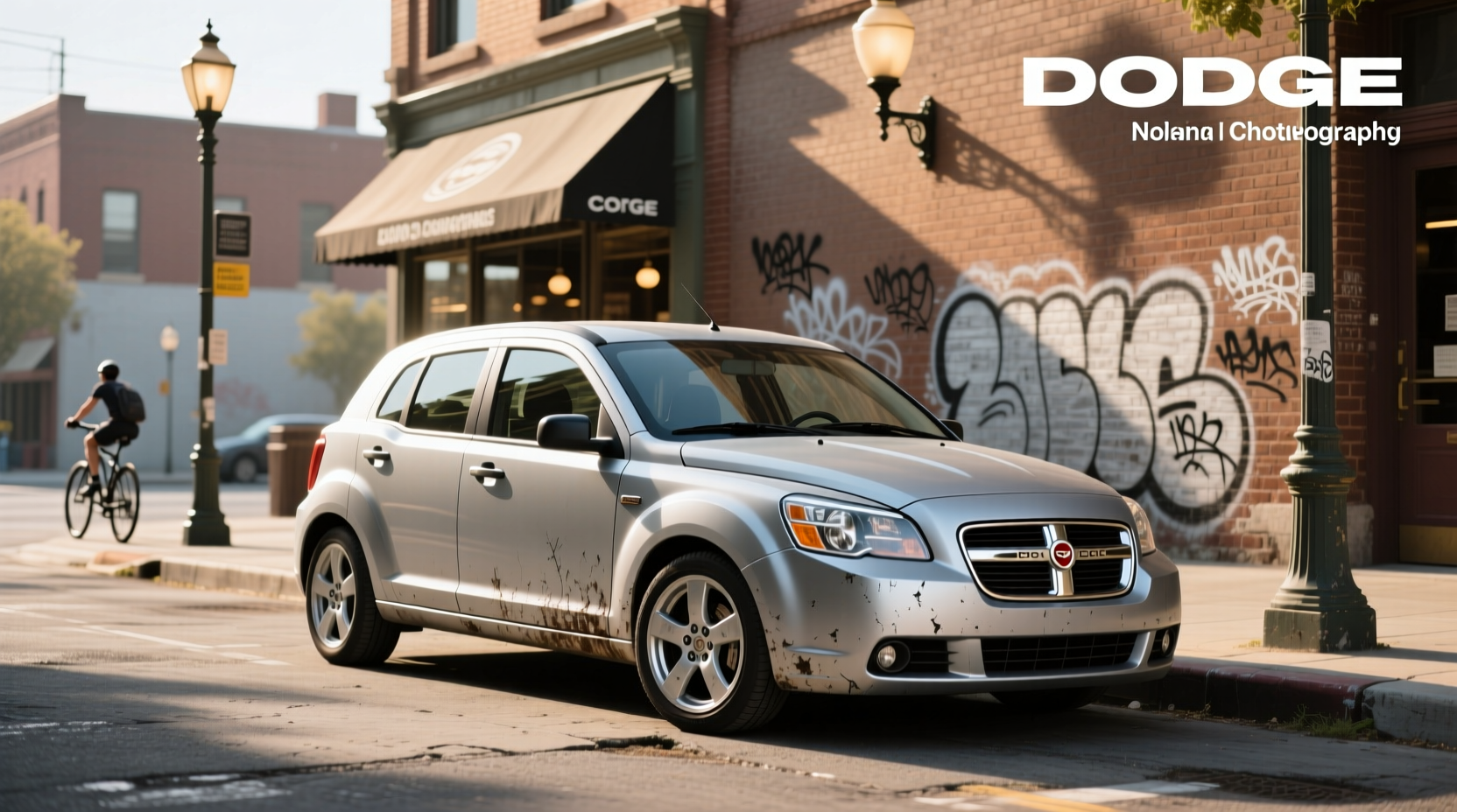 Side profile of 2010 Dodge Caliber hatchback showing cargo area and rear design