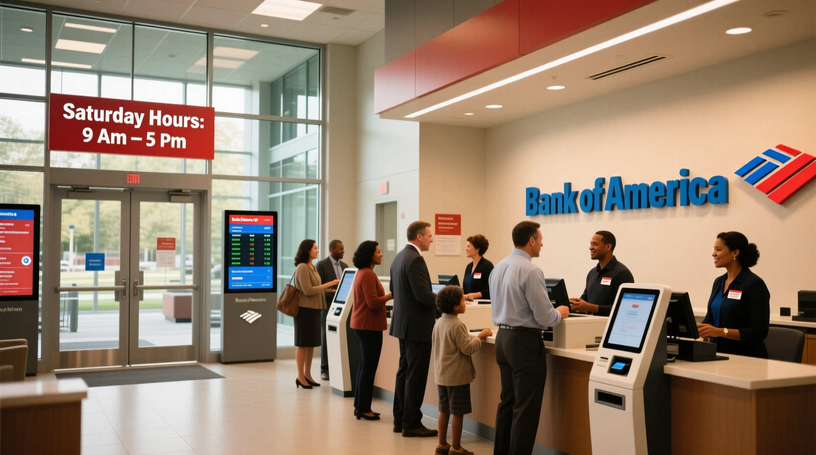 what bank of america is open on saturday