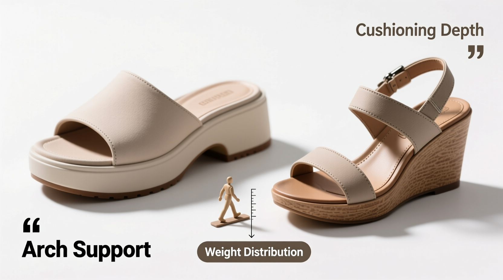 platform slides vs wedge sandals which are actually more comfy for walking all day