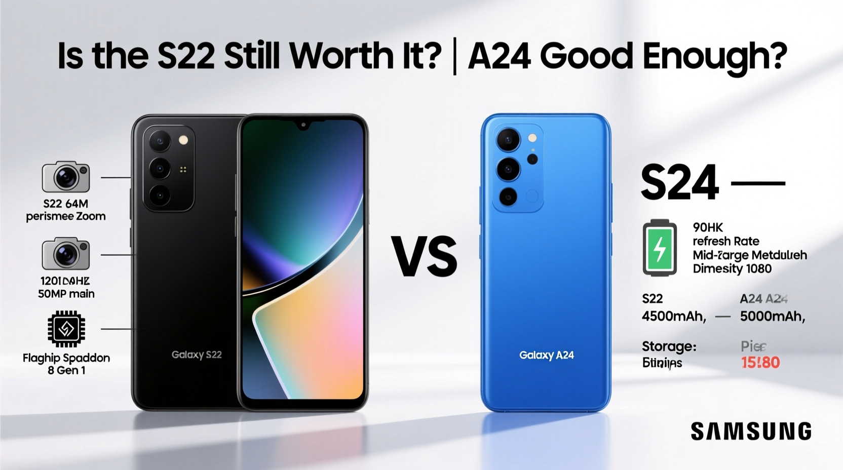 samsung a24 vs s22 is the s22 still worth it or is the a24 good enough