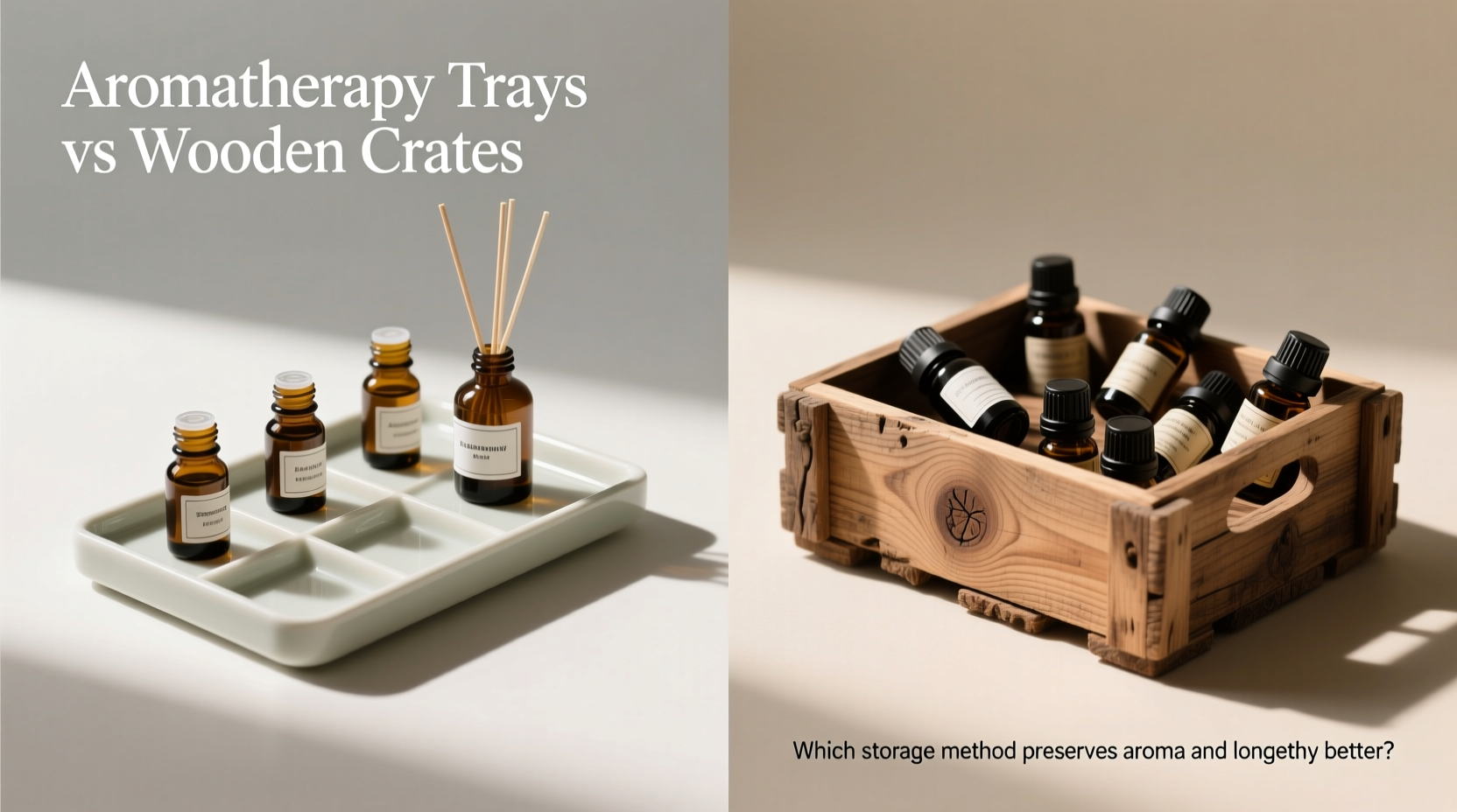 aromatherapy trays vs wooden crates for essential oils which storage is actually better