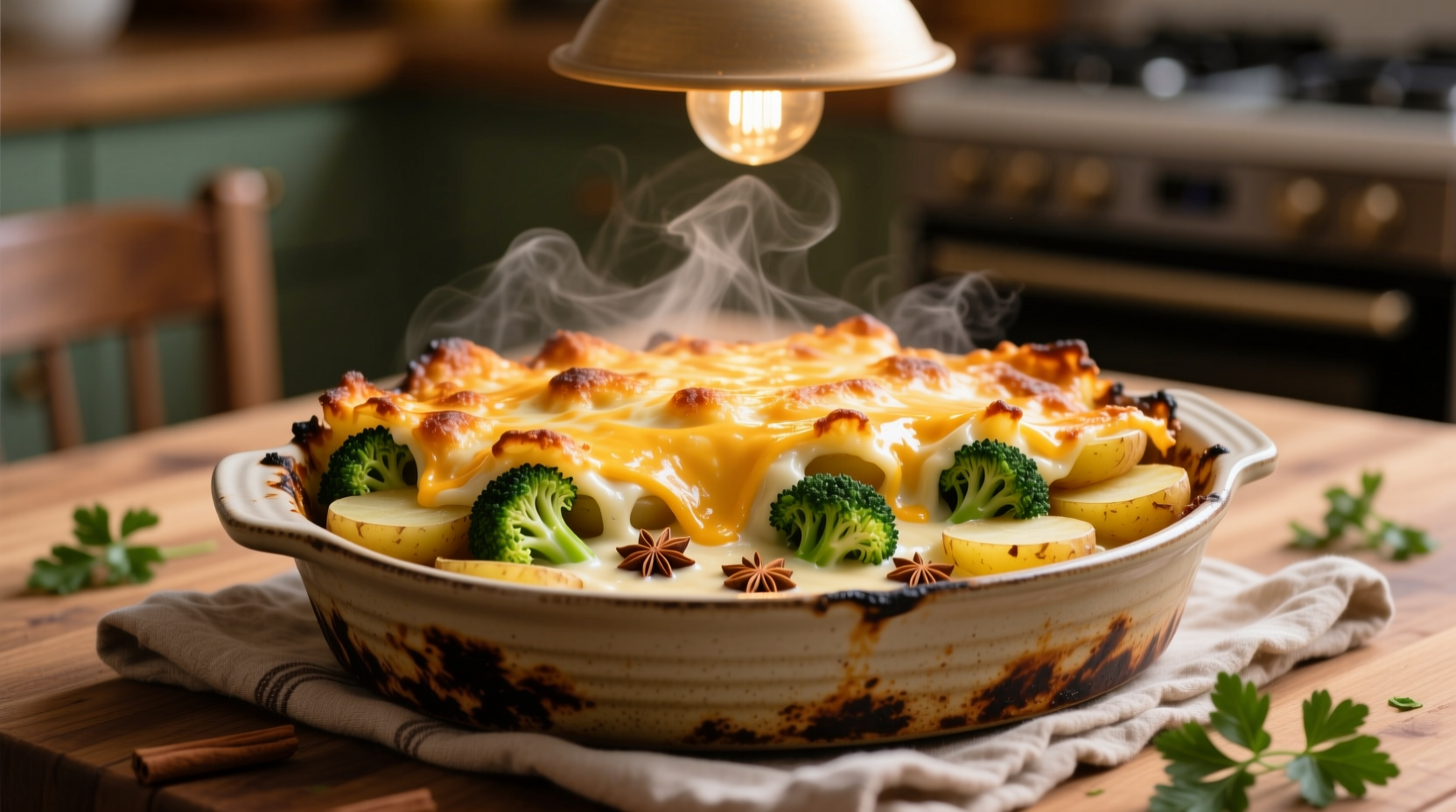 cheese and broccoli potato bake