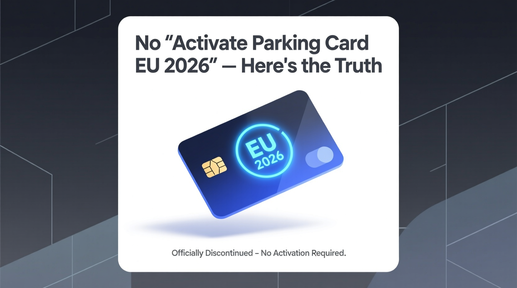activate parking card eu 2026