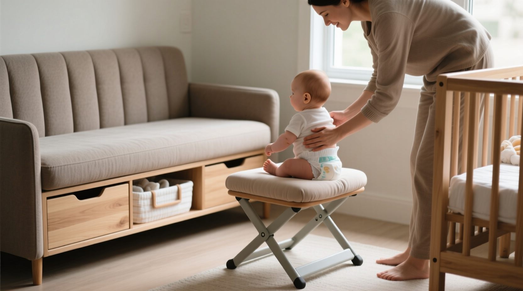 is a changing stool actually practical or is a large bench a better investment