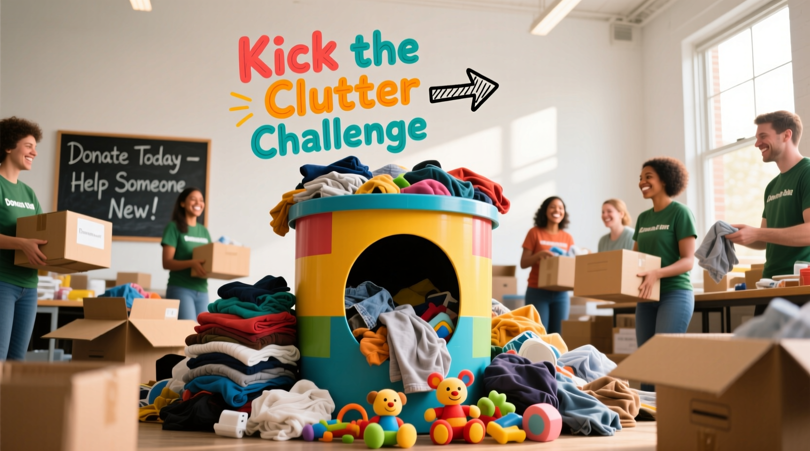 day 2 donation bin kick the clutter challenge