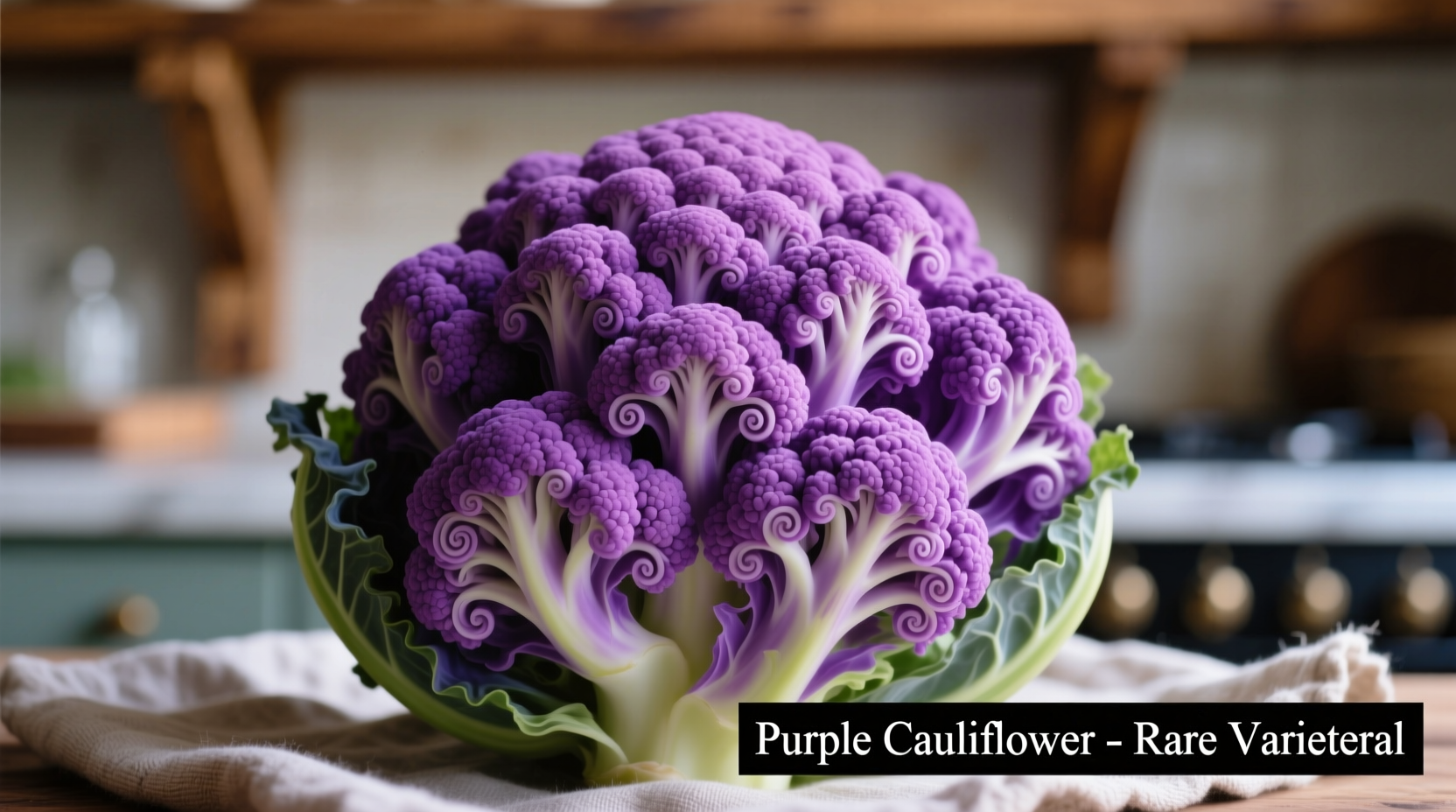 Purple cauliflower variety showing vibrant violet florets