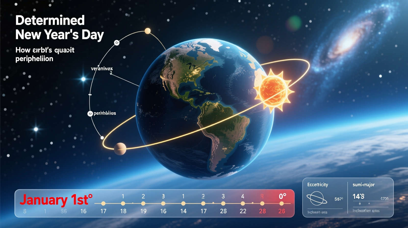 how to determine earts orbit on the new year