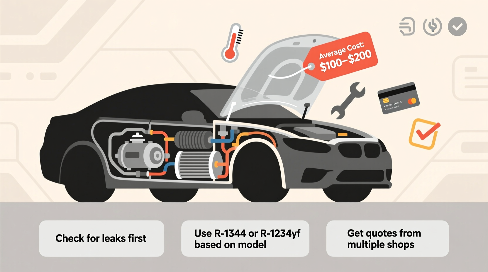 how much does a car ac recharge cost
