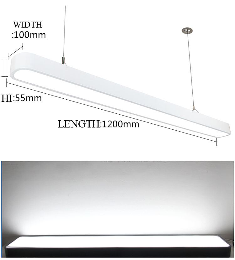 Office Kitchen Hanging Modern Iron Metal Industrial Linear LED Office Pendant Lights