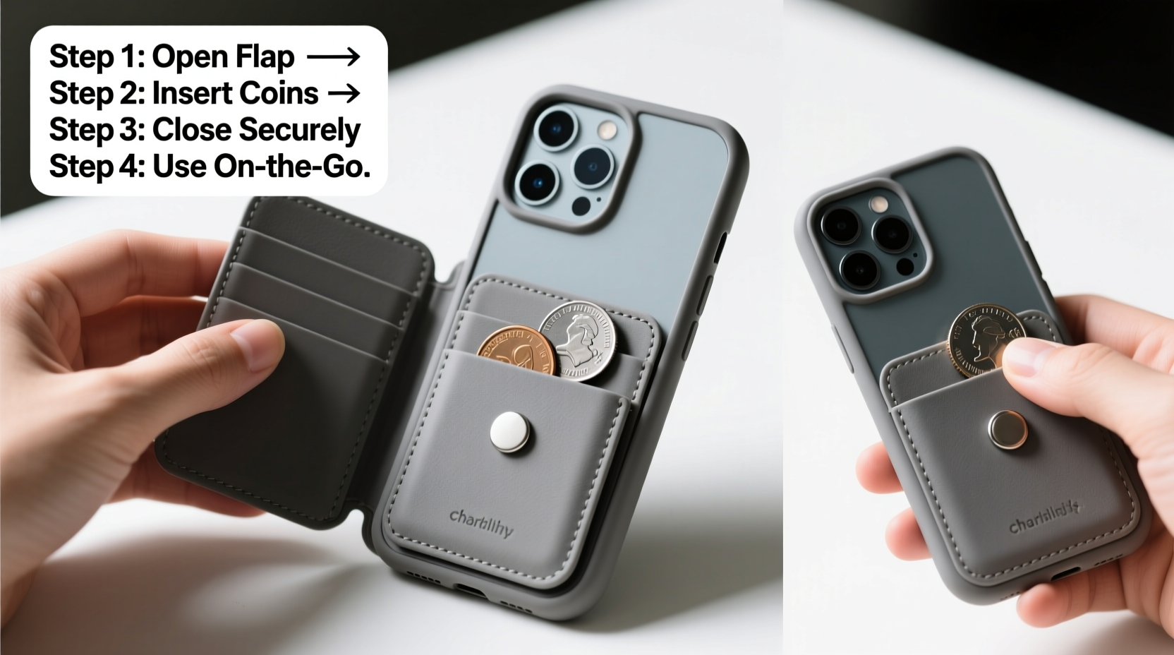 step by step guide to installing a phone case with a coin purse for convenient everyday use