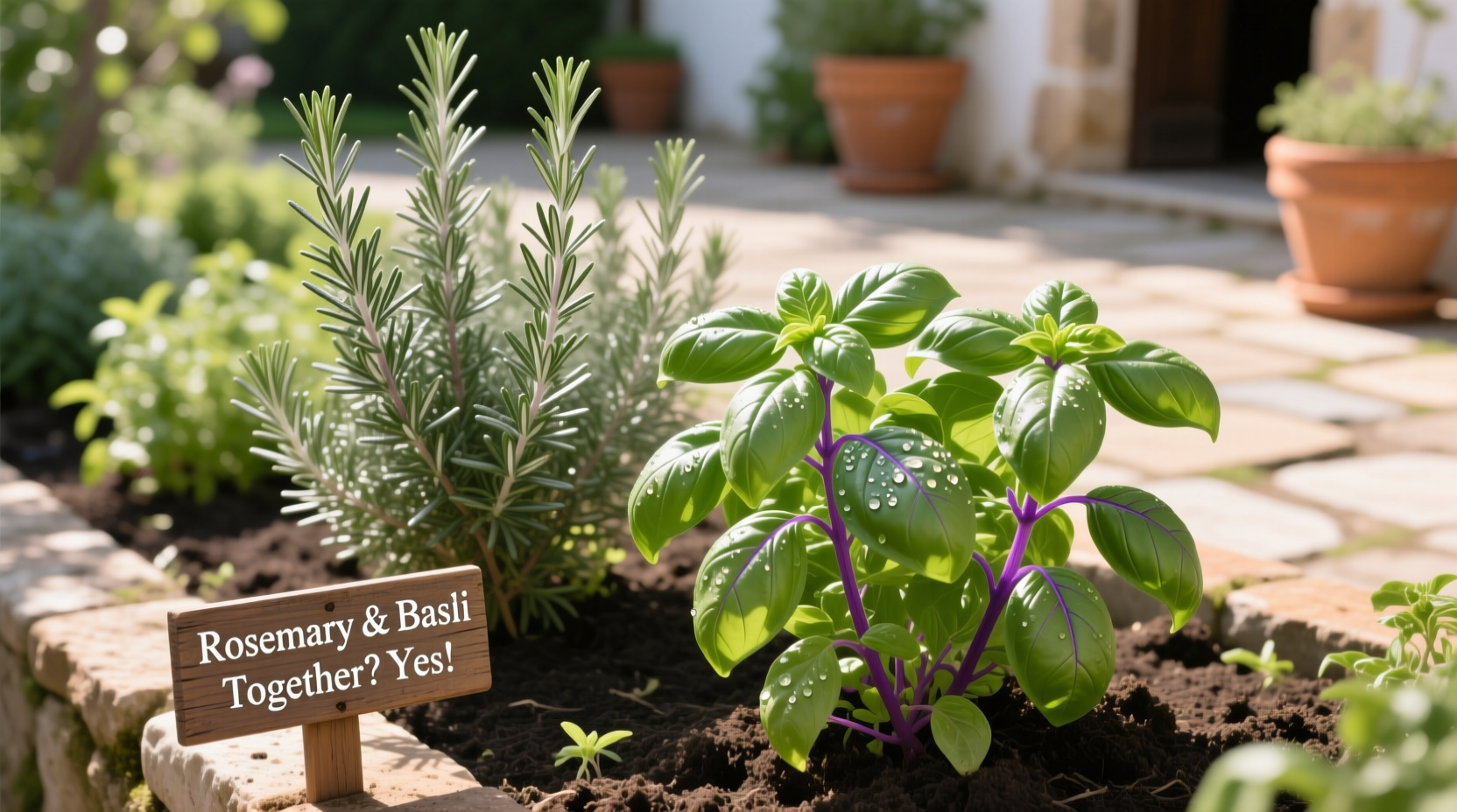 can you plant rosemary and basil together