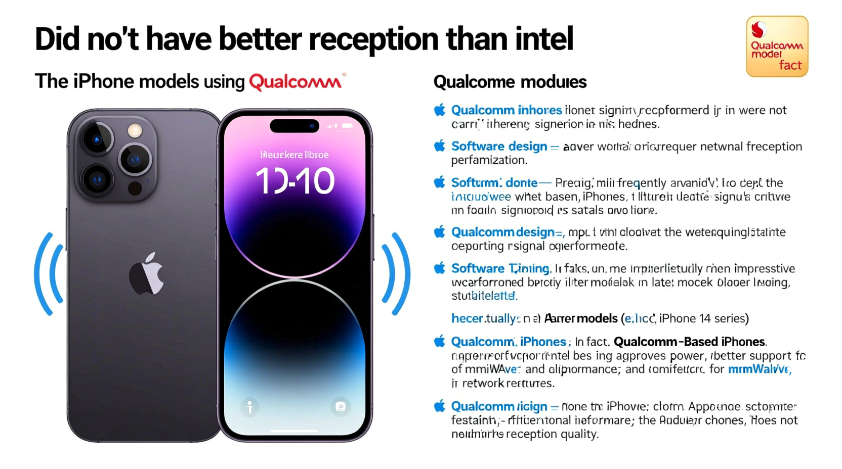 did qualcomm iphones actually have better reception than intel iphones