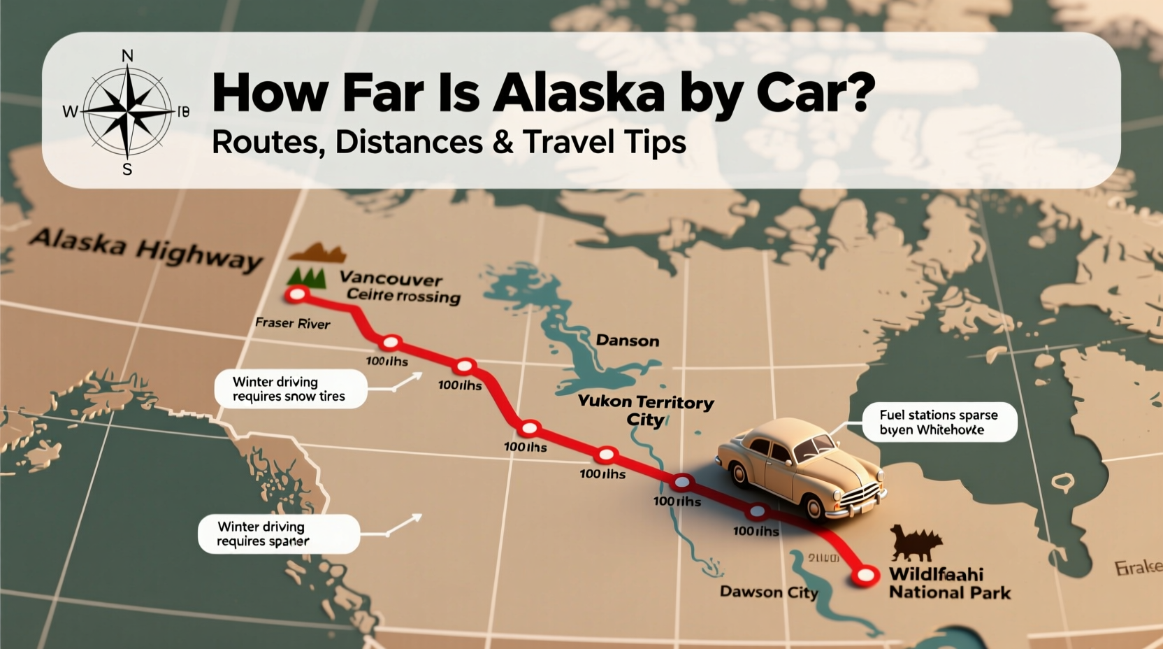 how far is alaska by car
