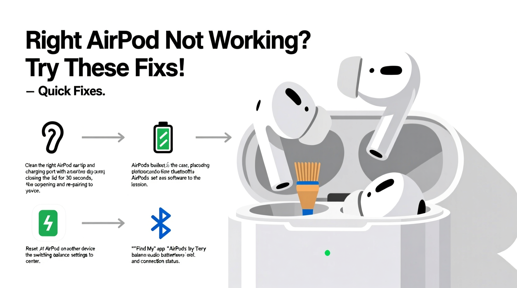 right airpod not working troubleshooting quick fixes